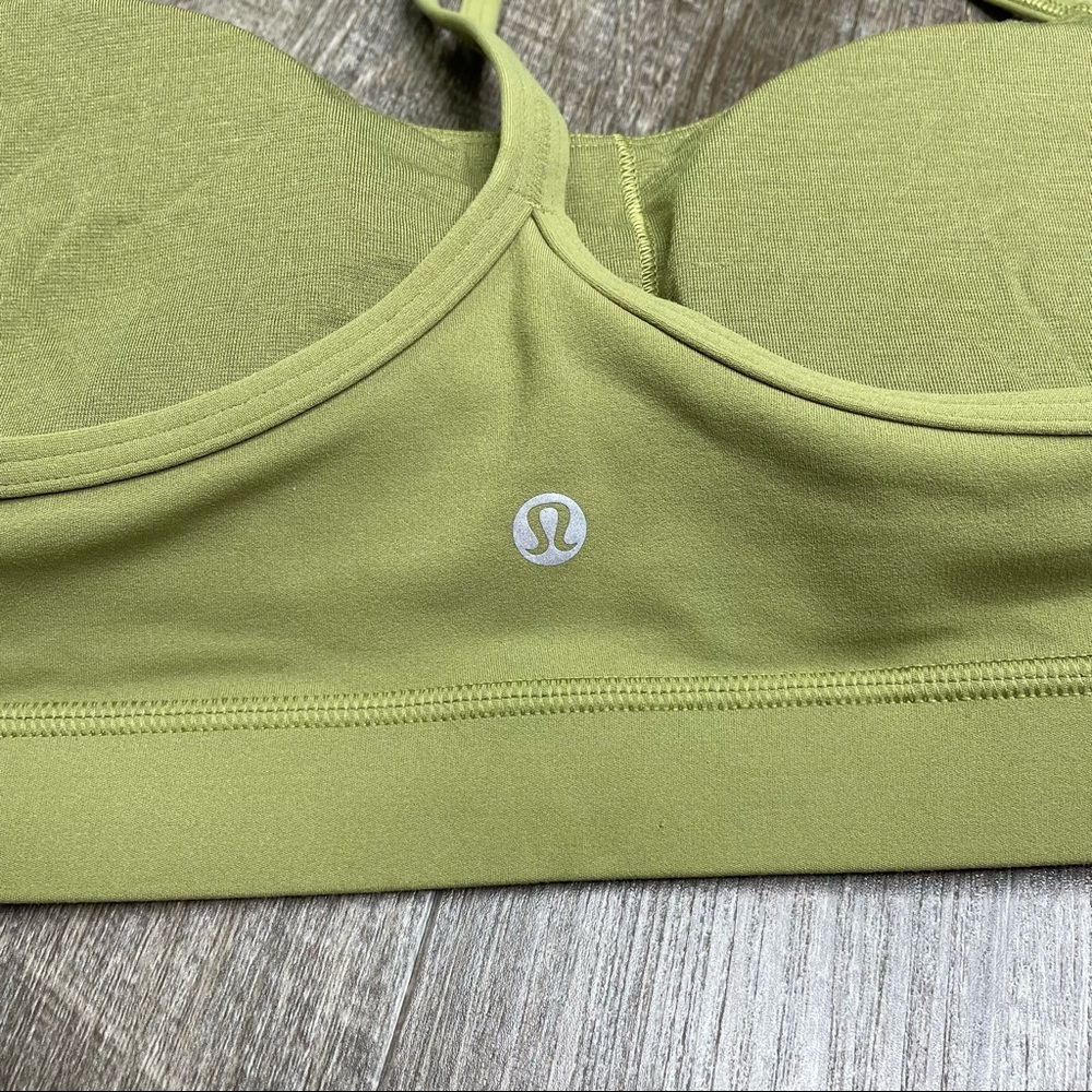 lululemon Bronze Green Flow Y Bra Nulu NEW Size 14 - Picture 7 of 9